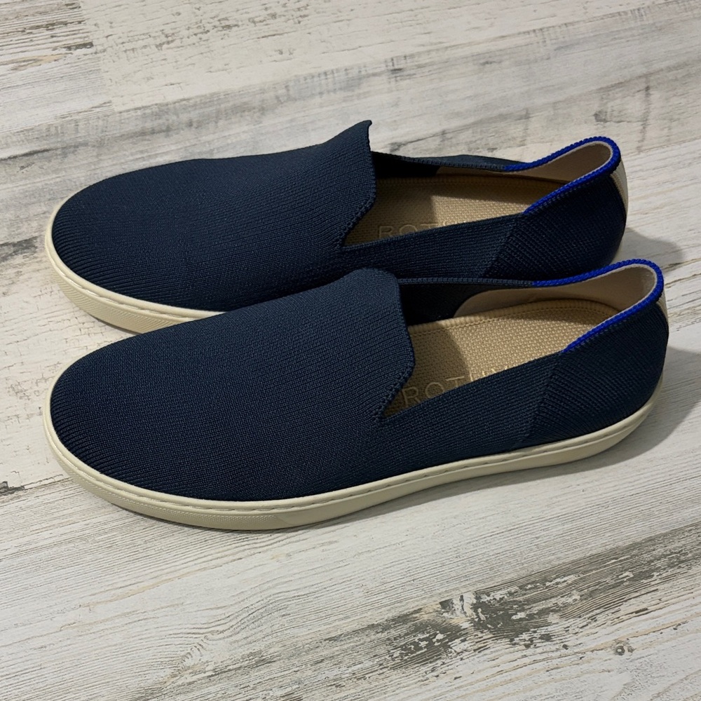 Rothy's The Original Navy Blue Women's Slip-On Sneakers - Picture 3 of 12